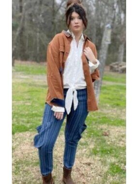 NWT Jaded Gypsy Spiral Cluster Blue Denim Pants Joggers Boho Size S/M [jb]